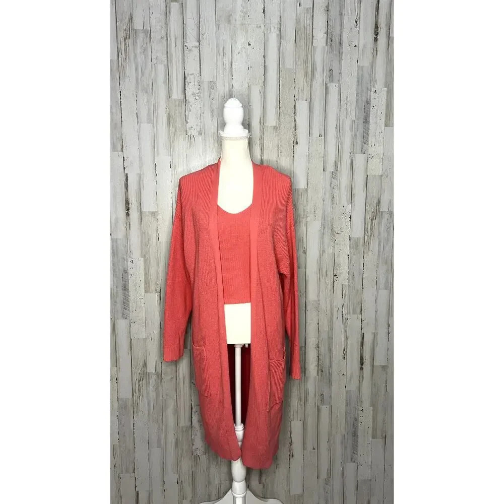 NWT Frye Women's Women's Small‎ Coral Oversized Cardigan Sweater/ Tank Top Set